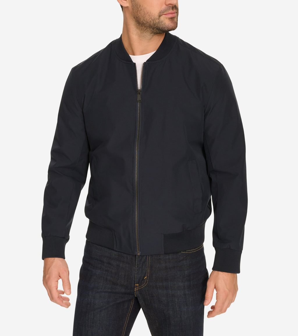 Men's Nylon Bomber Jacket-Ink