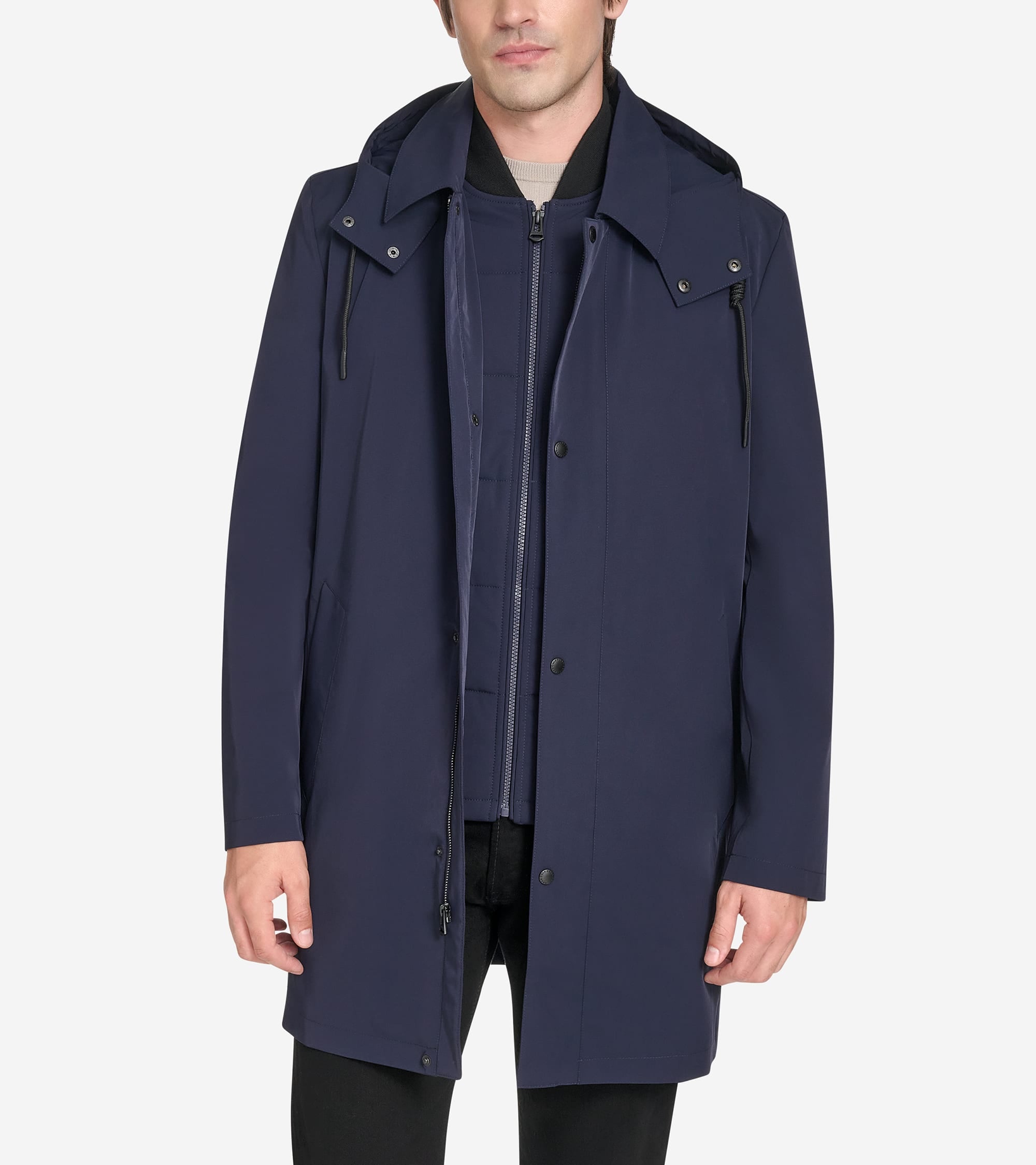 Men's 3-in-1 Hooded Mac Coat in Blue | Cole Haan