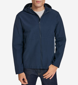 Men's Packable Running Rain Jacket-Navy