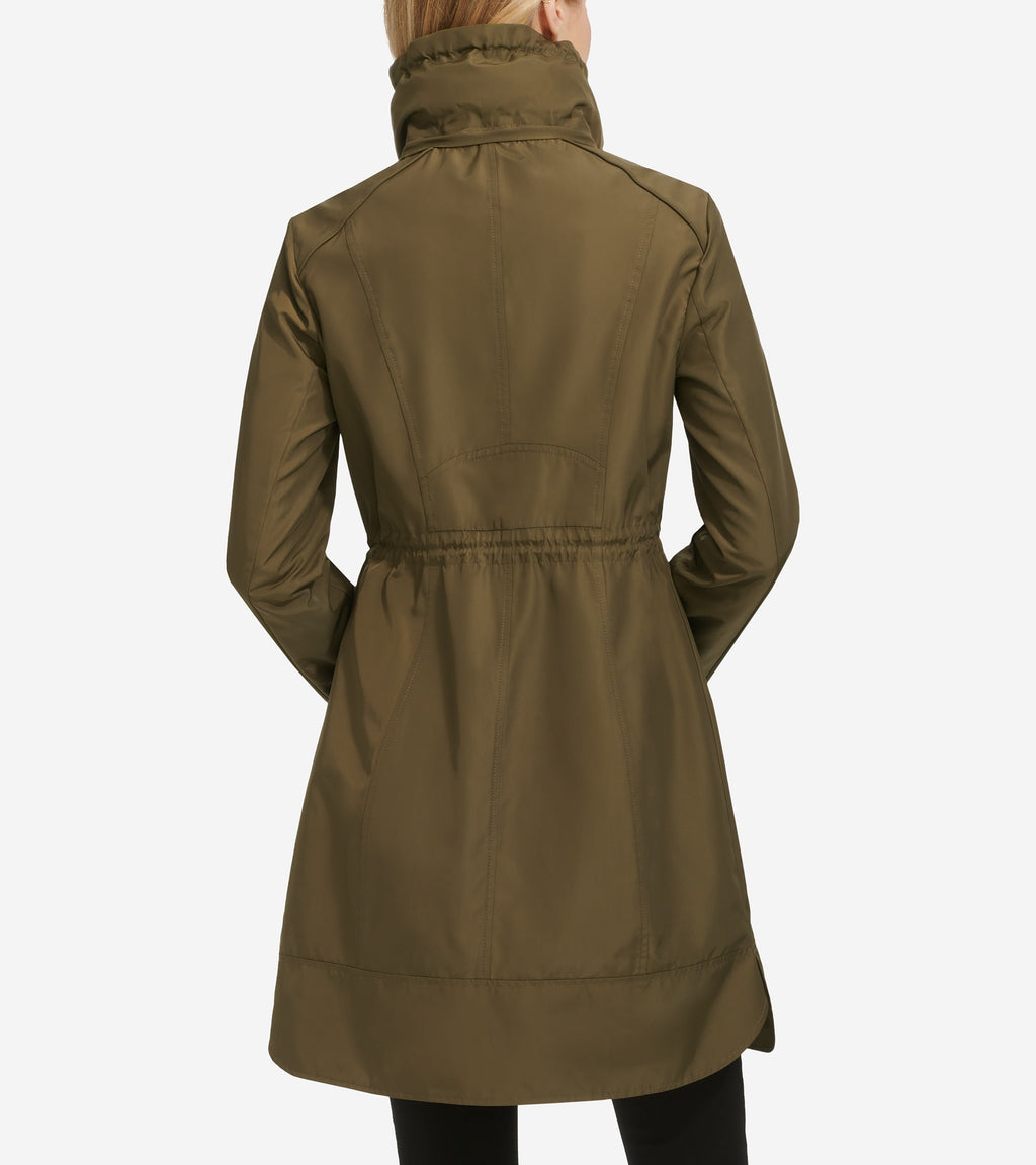 Women's Packable Rain Jacket-Olive