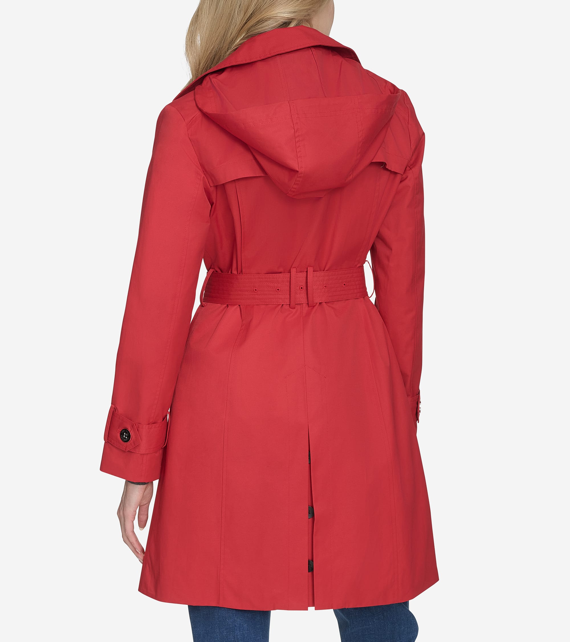 Women's Hooded Trench Coat in Red | Cole Haan