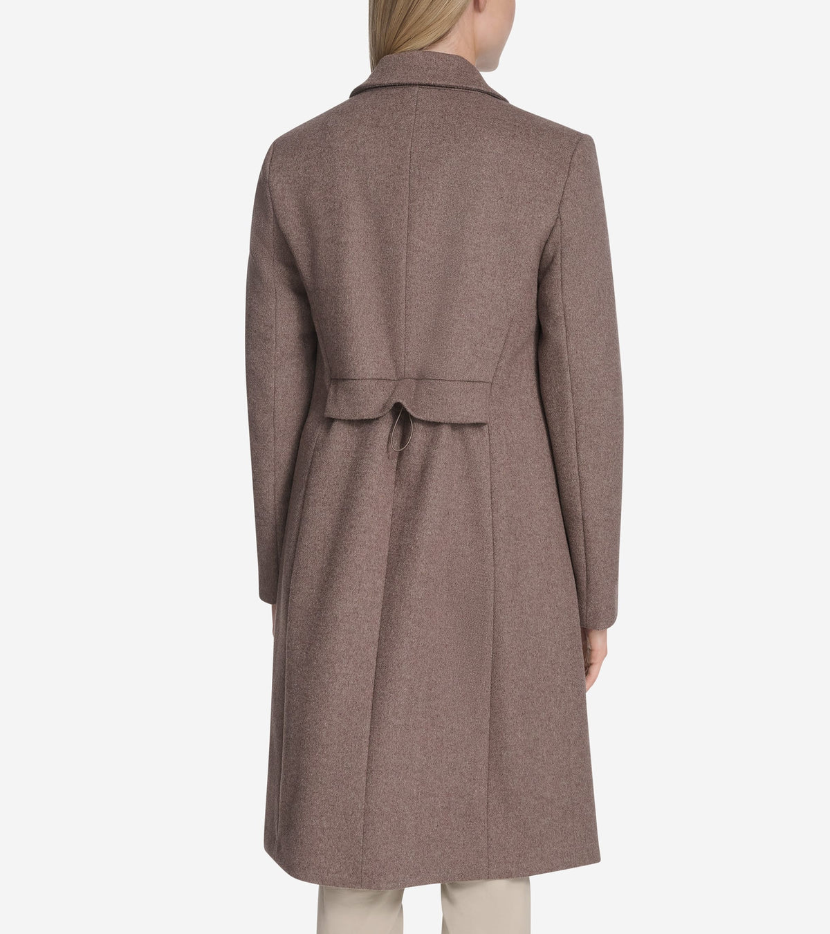 Women's Knotch Lapel Wool Coat-Portobello