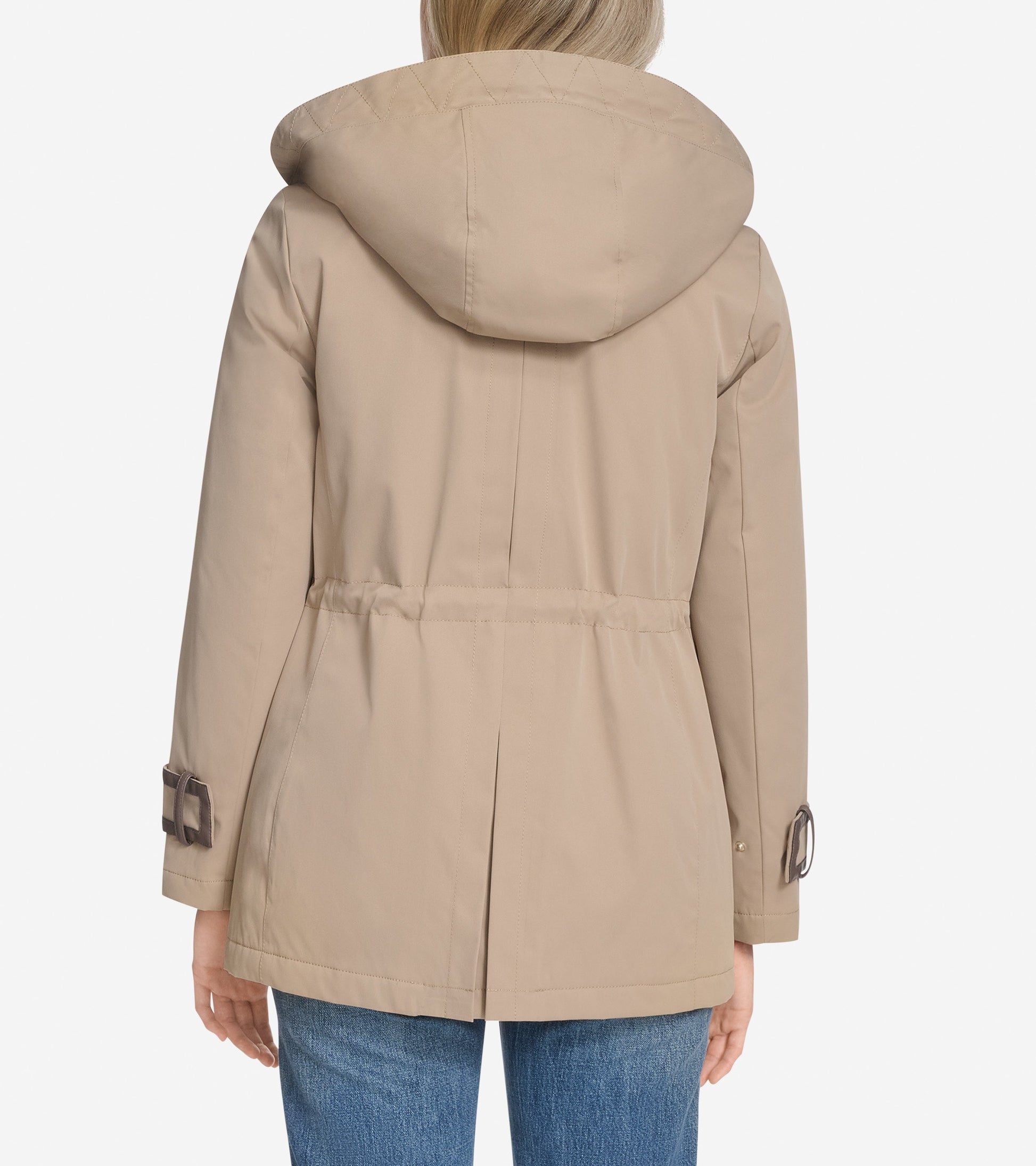 Women's Insulated Twill Rain Parka-Sand