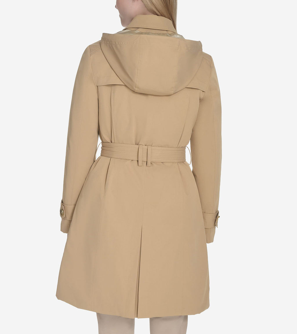 Women's Insulated Twill Trench Coat-Sand
