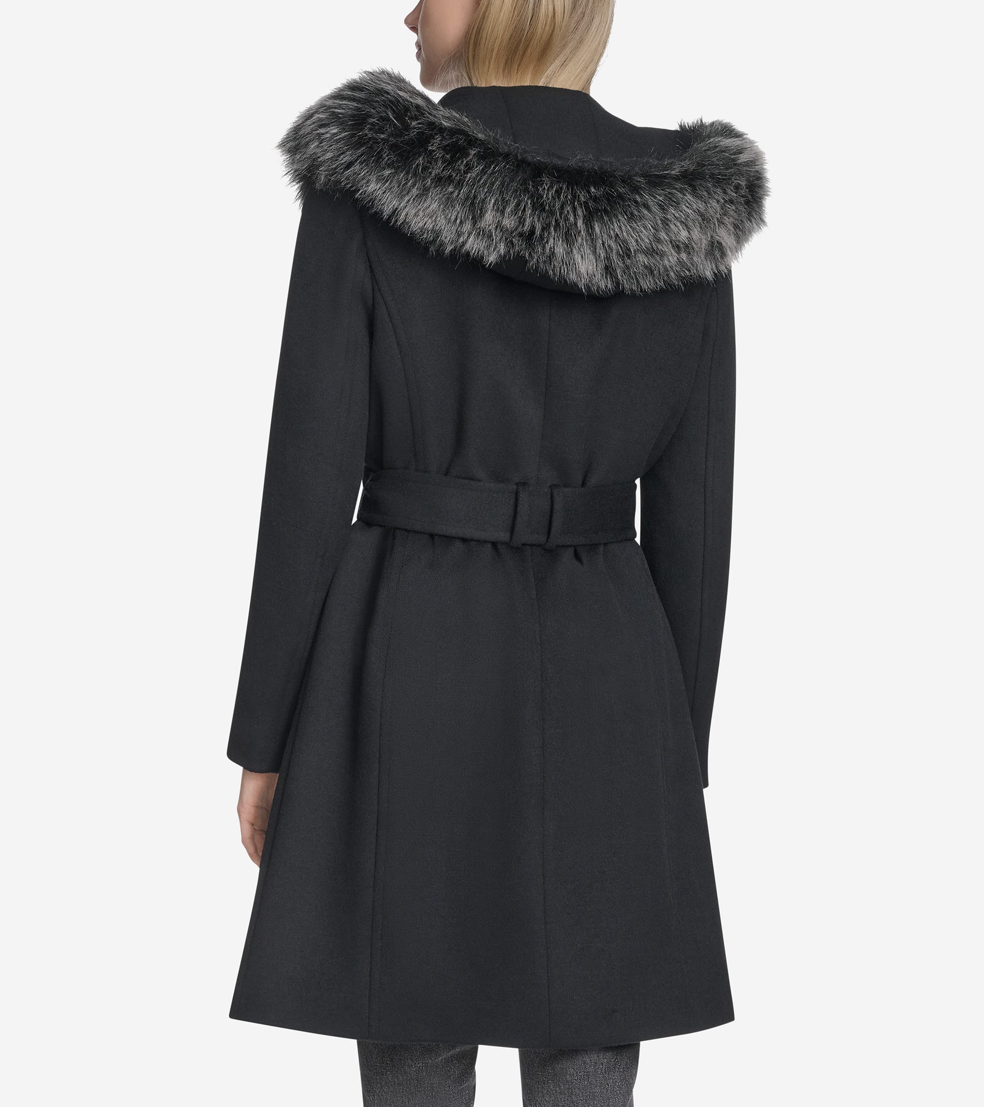 Women's Wool Wrap Coat in Black | Cole Haan
