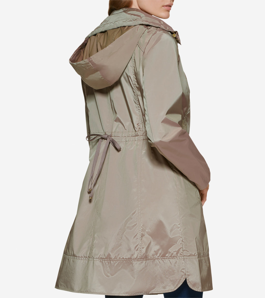 Women's Packable Travel Rain Jacket-Champagne