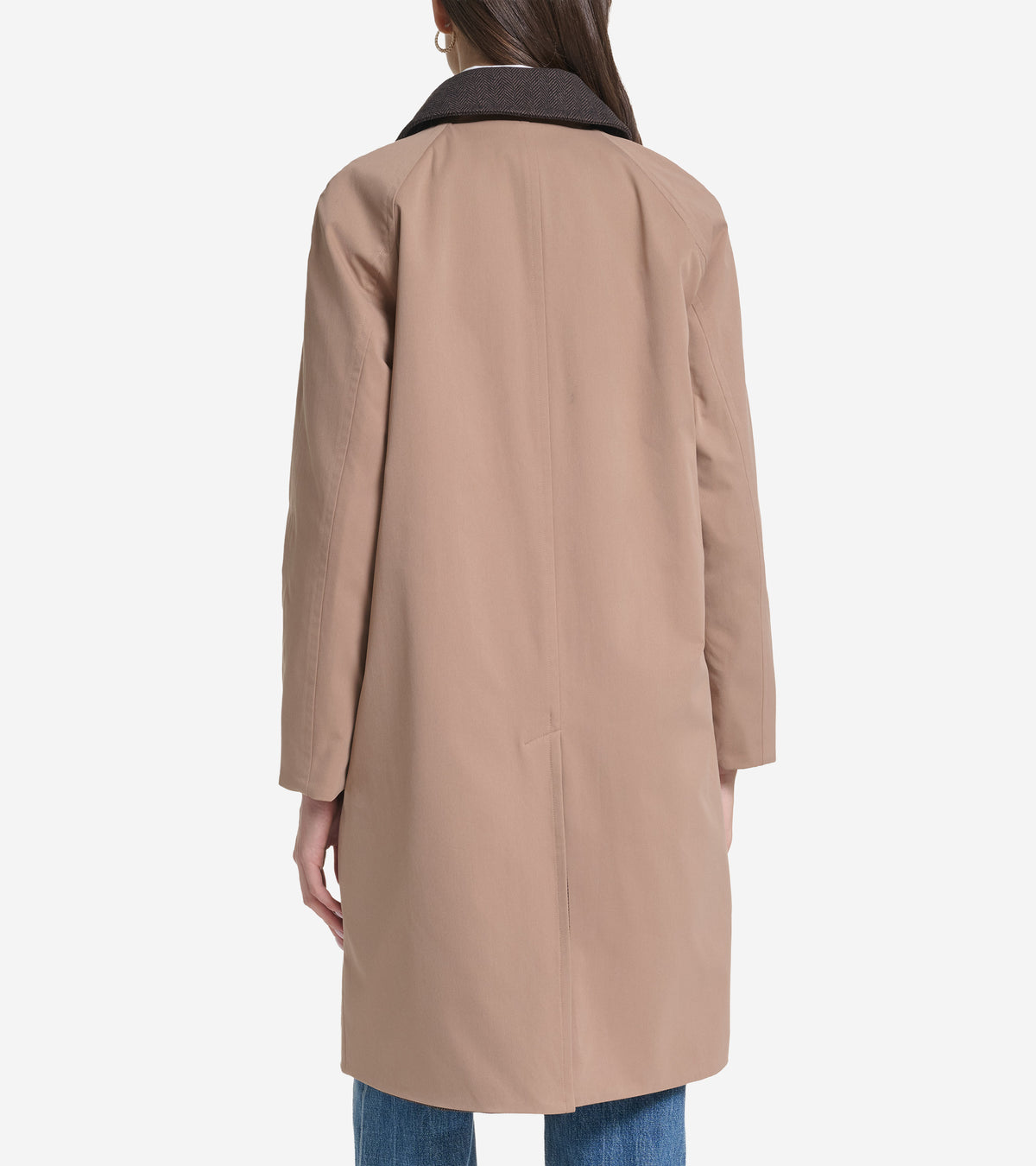 Women's Reversible Mac Rain Coat-Khaki