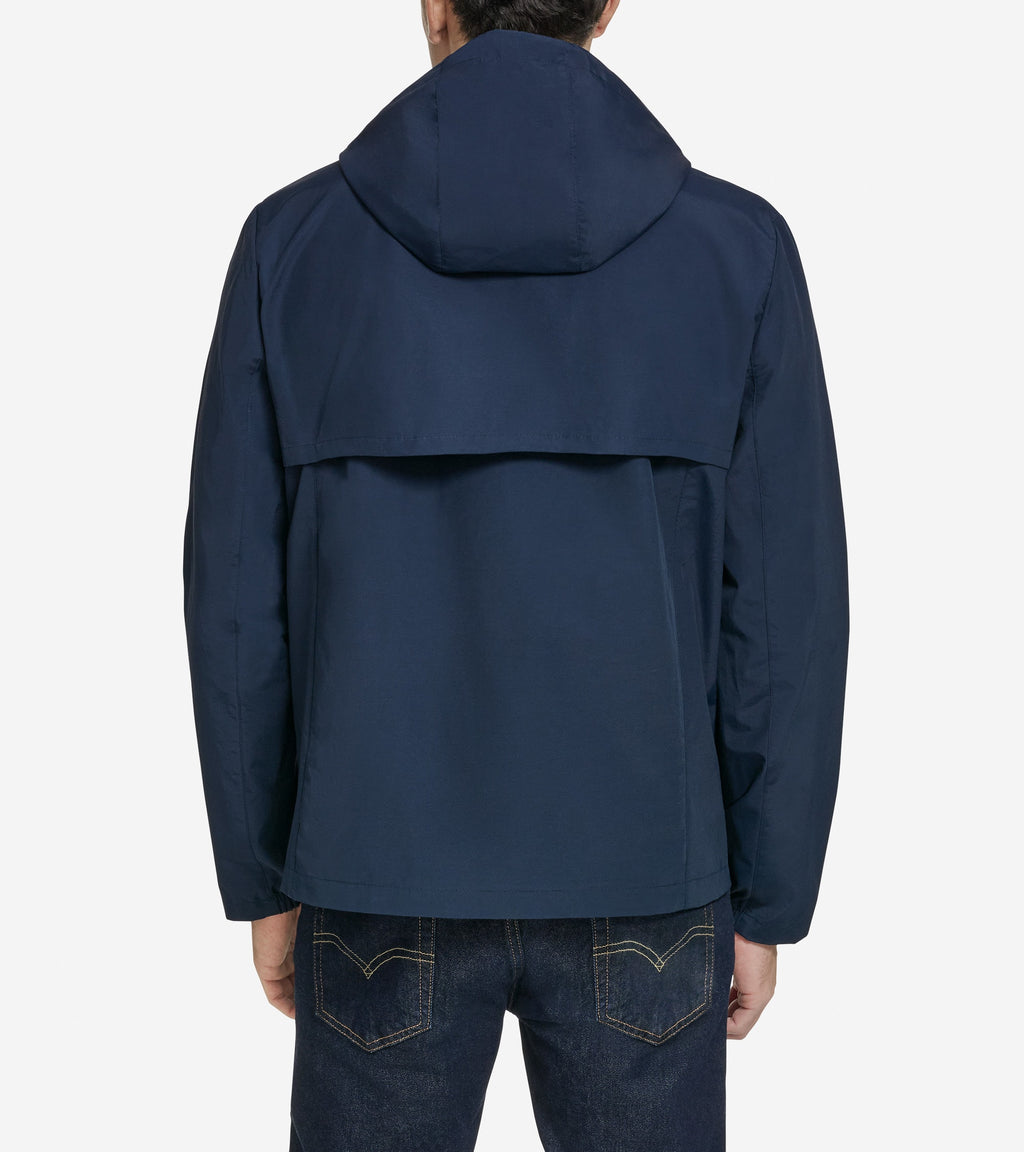 Men's Packable Running Rain Jacket-Navy