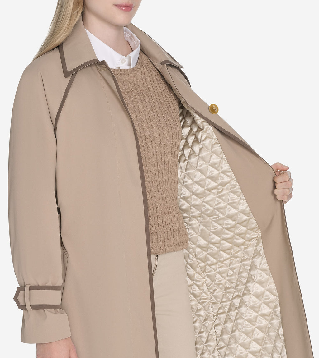 Women's Twill Trench Coat-Sand