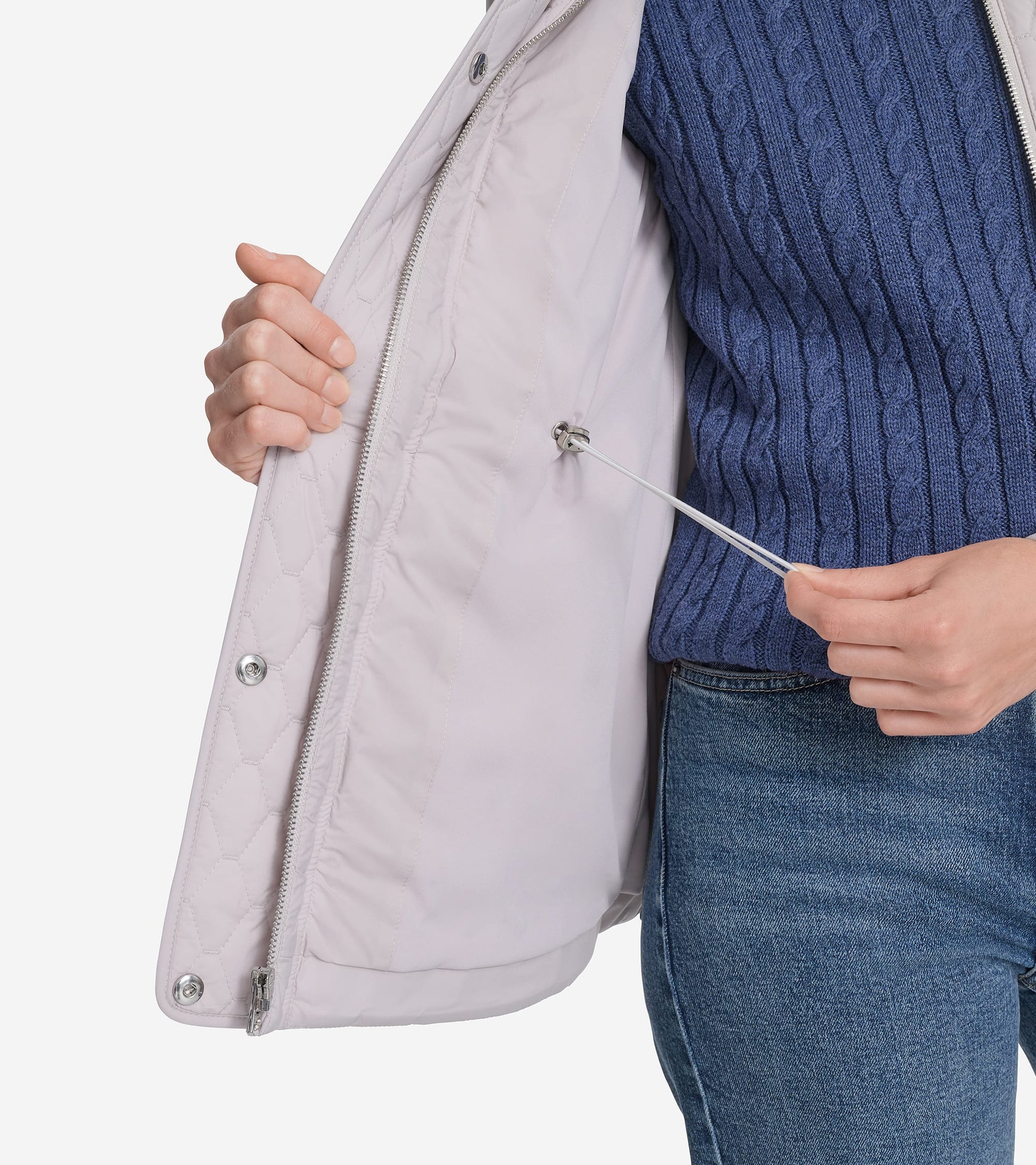 Women's Quilted Jacket-Light Grey