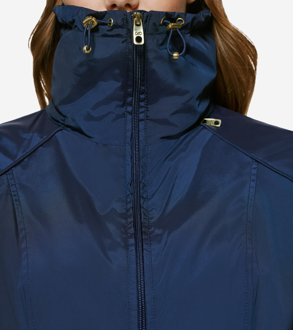 Women's Packable Travel Rain Jacket-Indigo