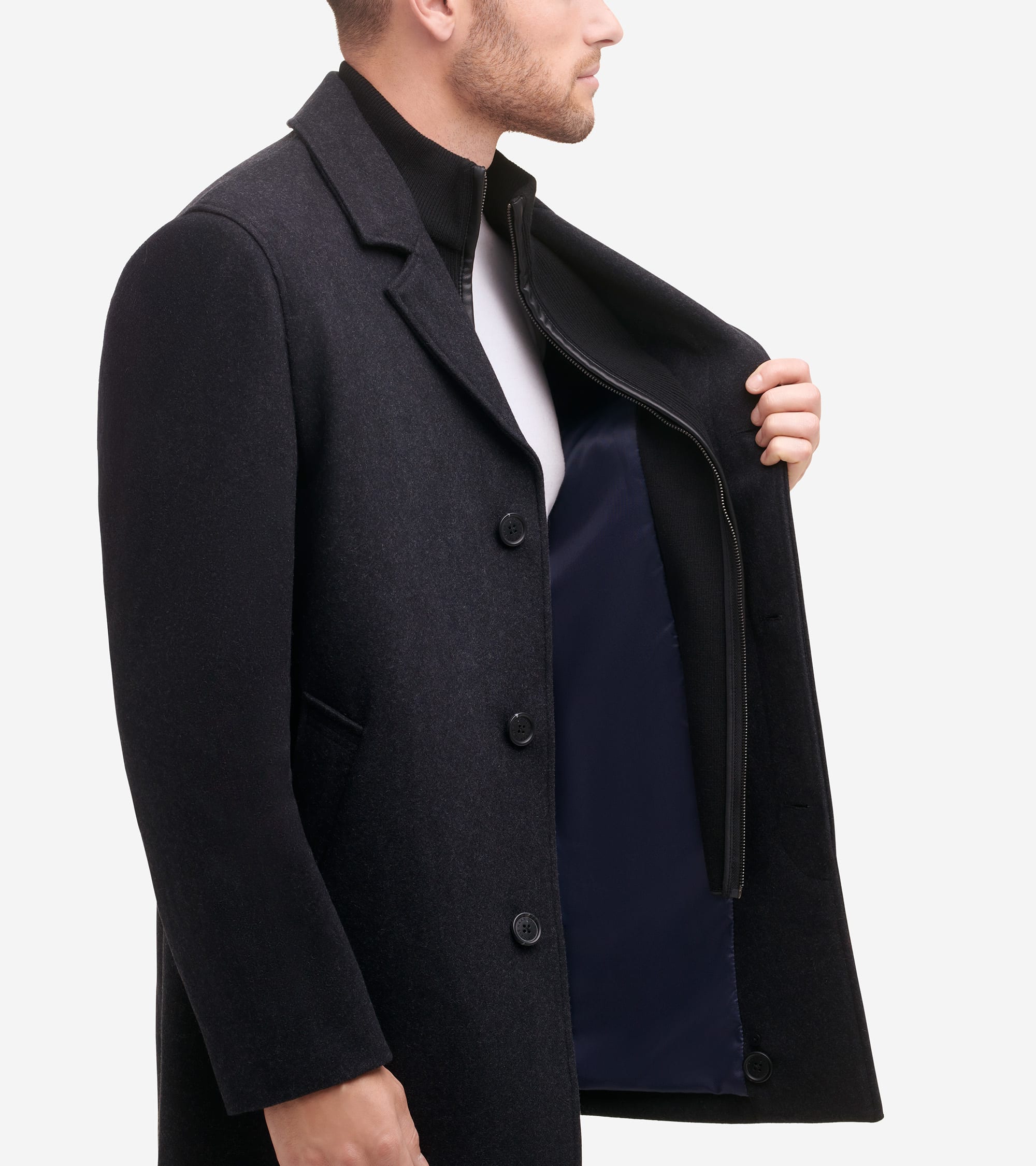 Men's Wool-Blend Car Coat in Grey | Cole Haan