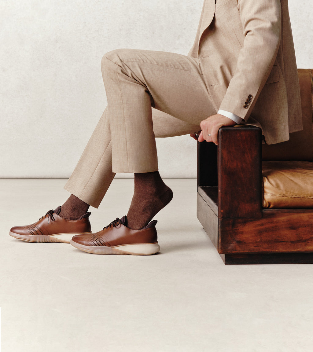 Men's 6.ZERØGRAND Laser Quick-On Oxfords in Brown