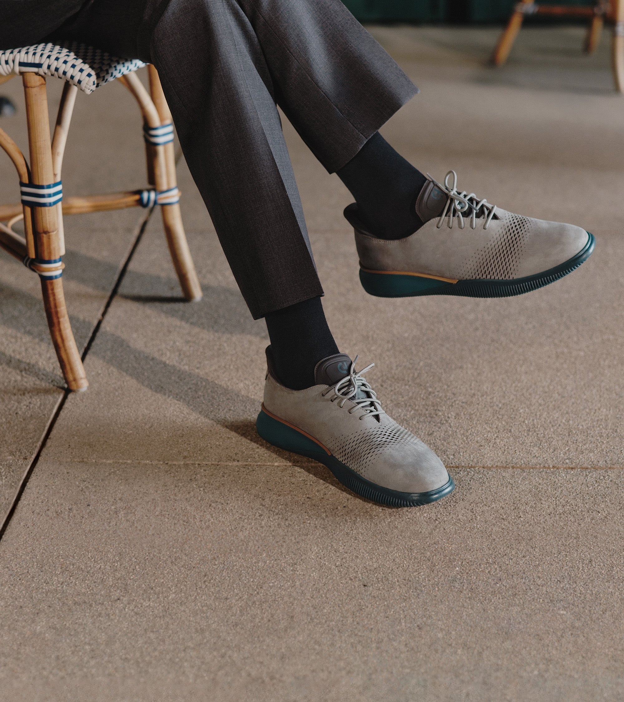 Men's 6.ZERØGRAND Laser Quick-On Oxfords in Grey | Cole Haan
