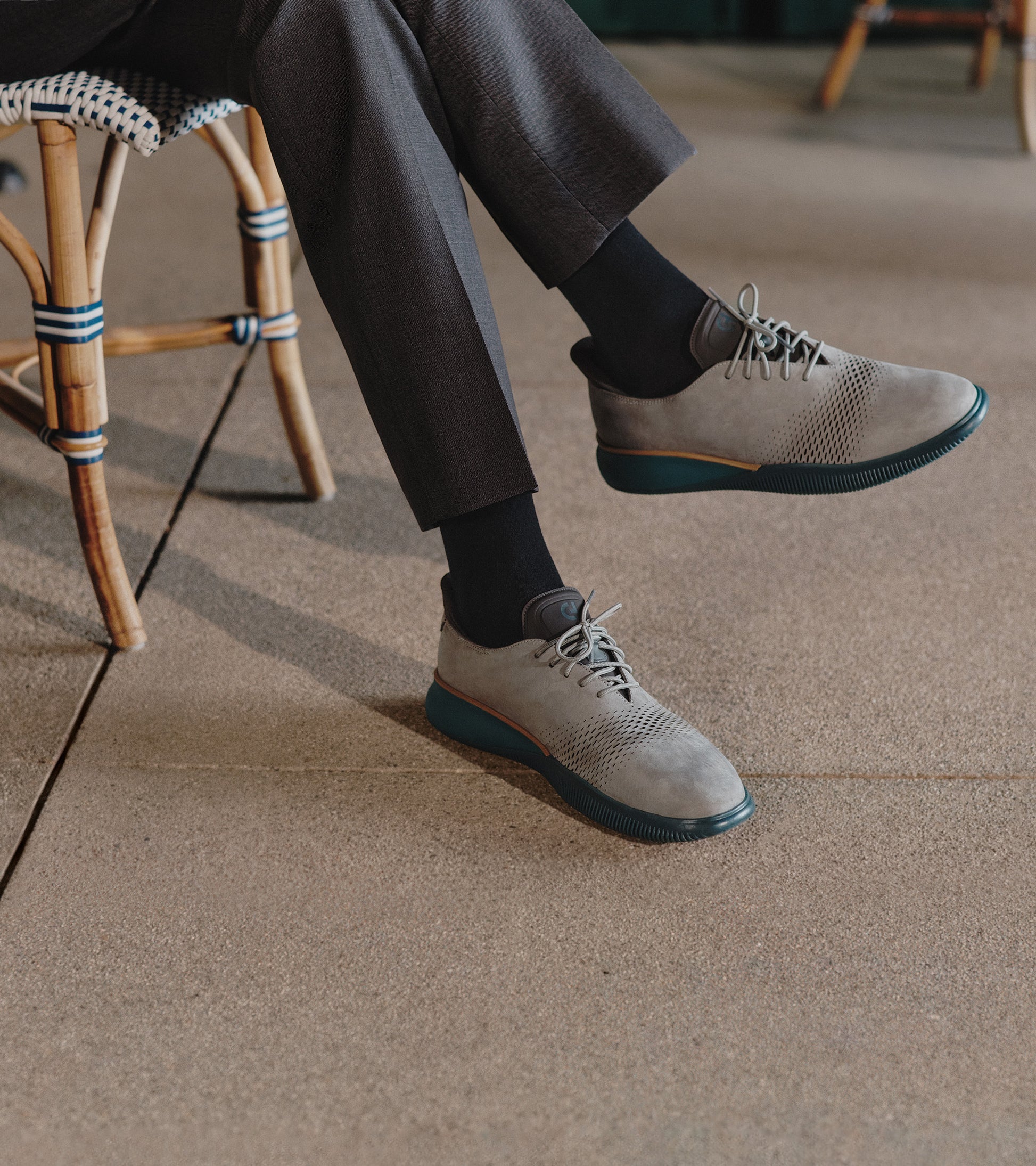Men's 6.ZERØGRAND Laser Quick-On Oxfords-Ultimate Gray-Raven