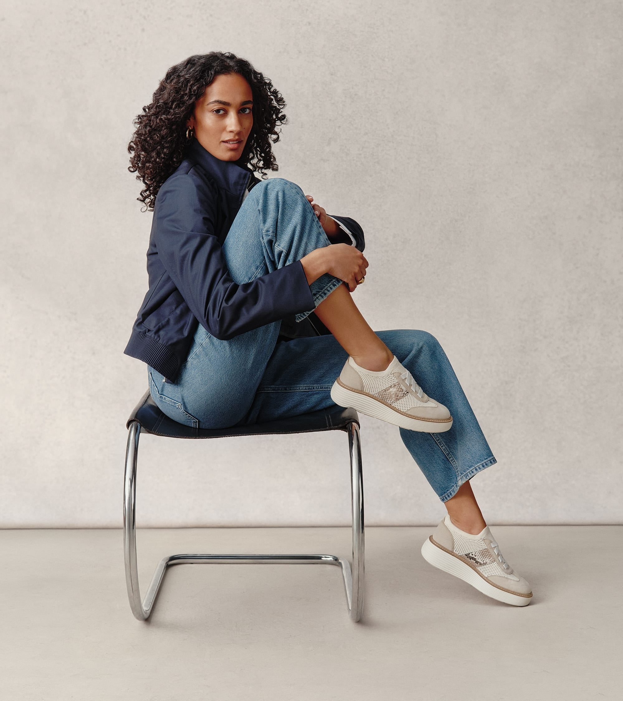 めいまま　23.5 Women's ØriginalGrand Max Stitchlite™ Platform Sneakers in Beige