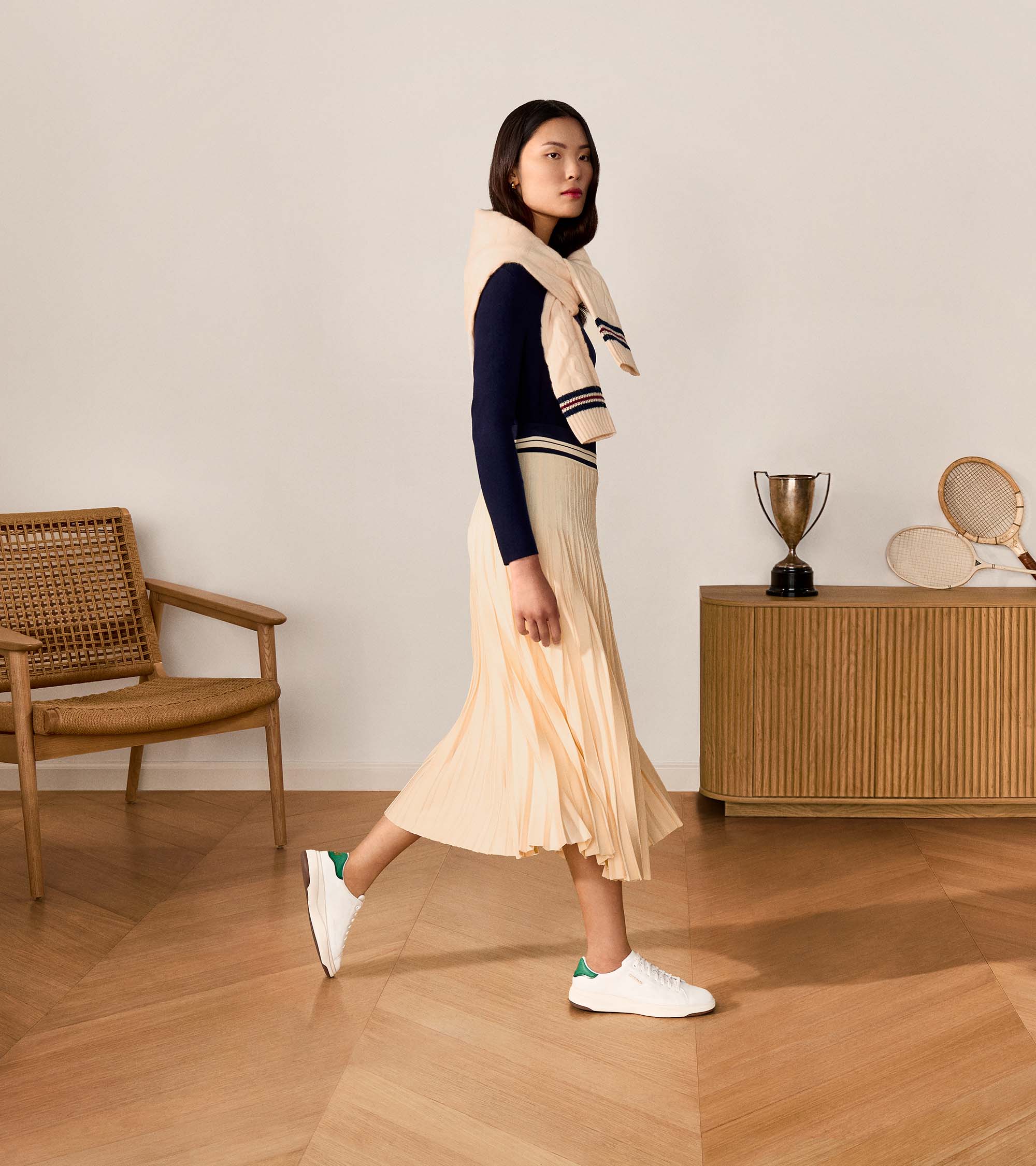 machino ！COLE HAAN/ホワイト レザー ブローグシューズ Women's GrandPrø Tennis 2.0 Sneakers in White | Cole Haan