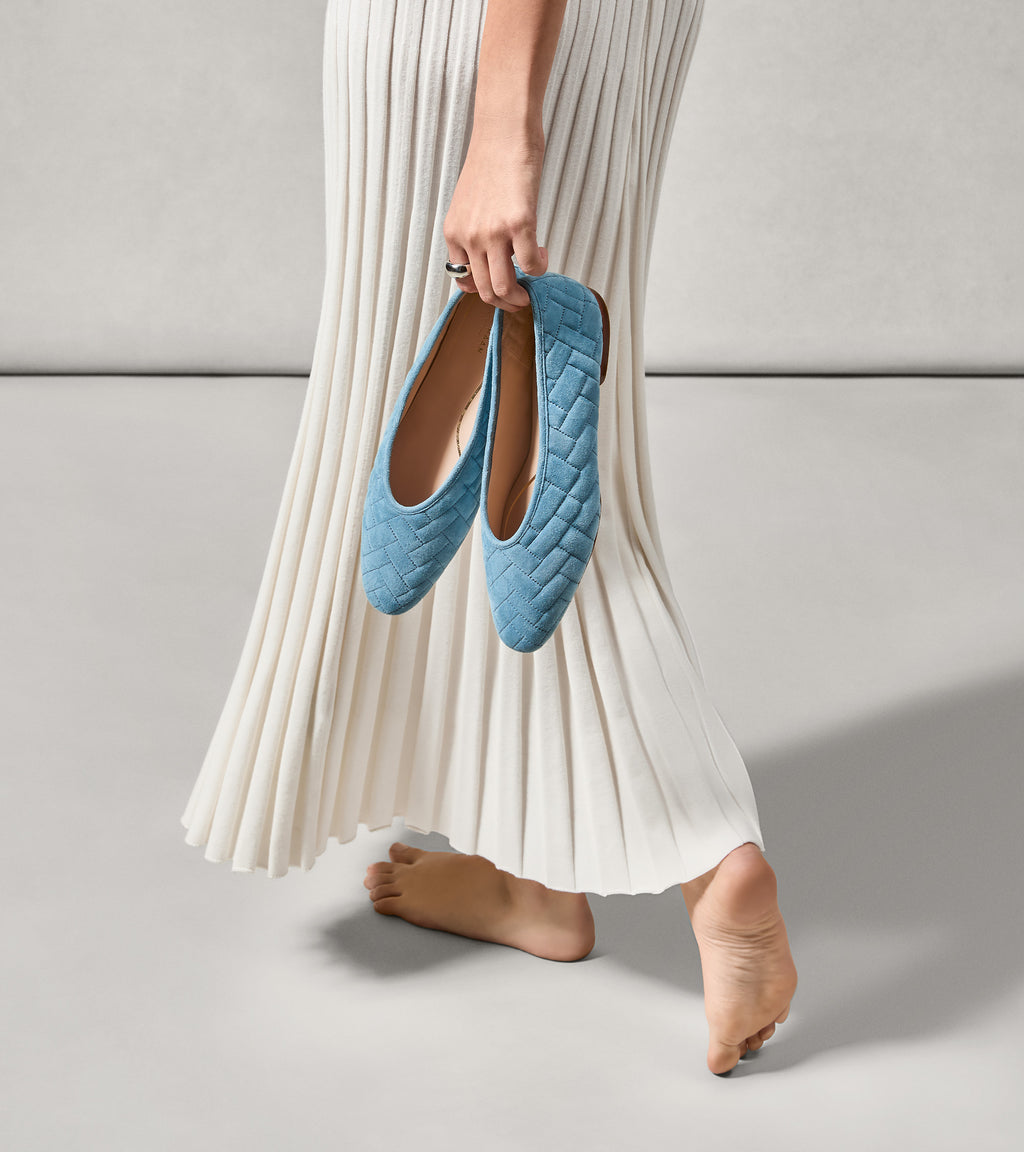 Women's Jasleen Quilted Ballet Flats-Provincial Blue Quilted