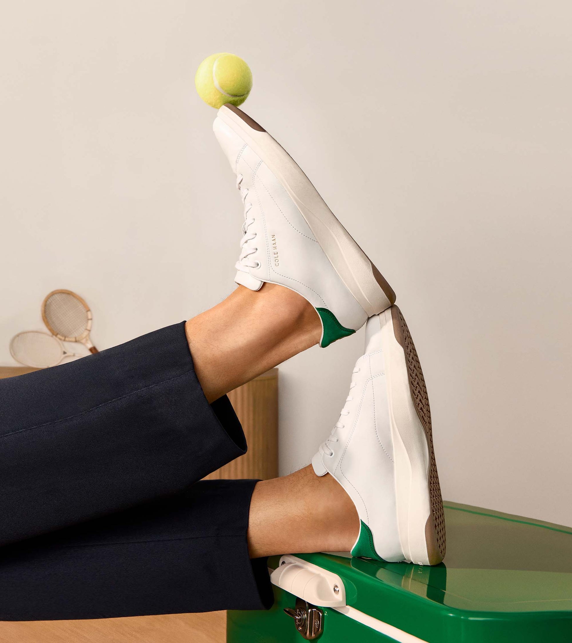 Men's GrandPrø Tennis 2.0 Sneakers-Optic White-Green Jacket-Ivory