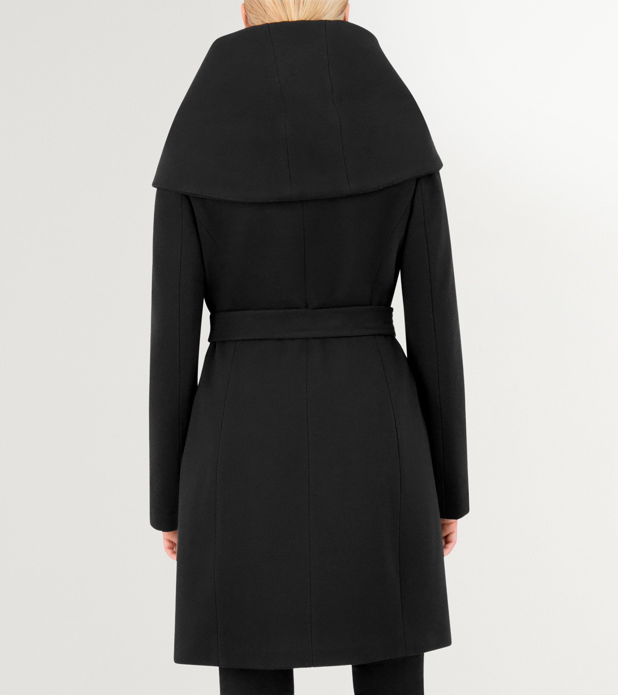 Women's Belted Asymmetrical Zip Front Twill Coat in Black | Cole Haan
