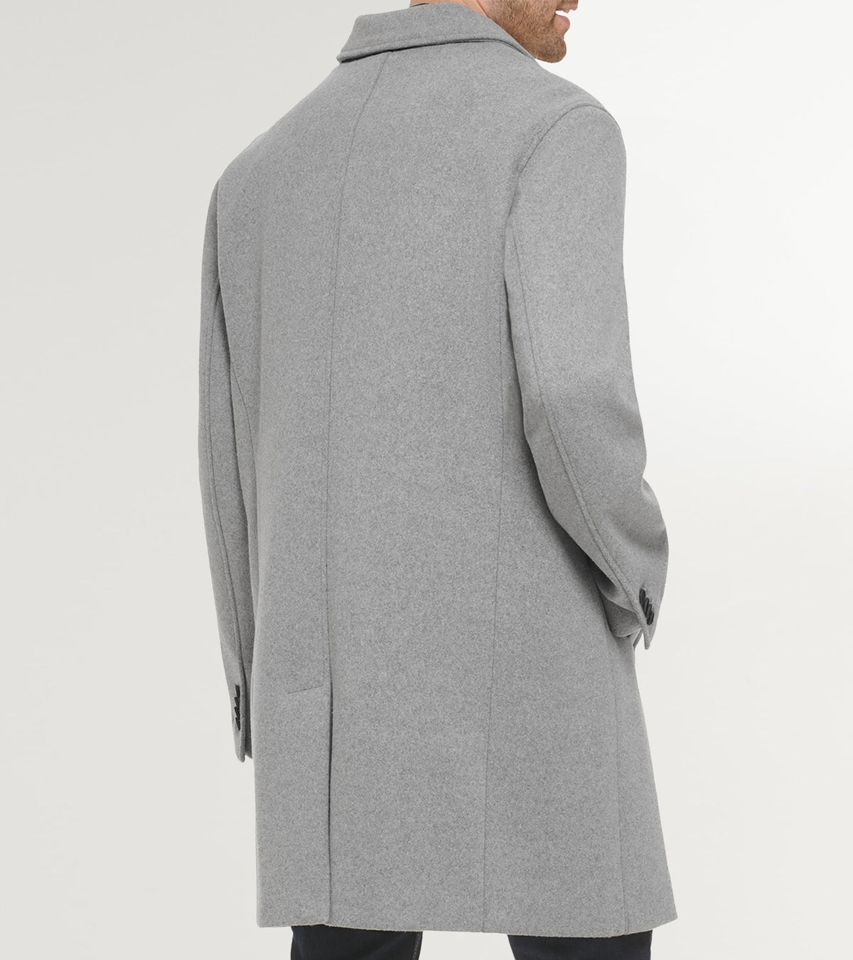 Men's Stretch Wool Top Coat-Light Grey