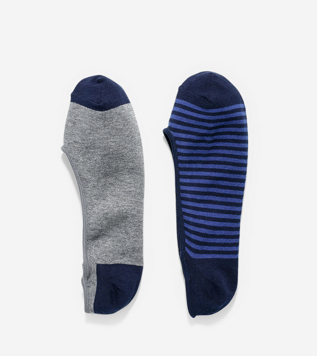 Classic Stripe Liner Socks 2 Pack in Blazer Blue | Cole Haan