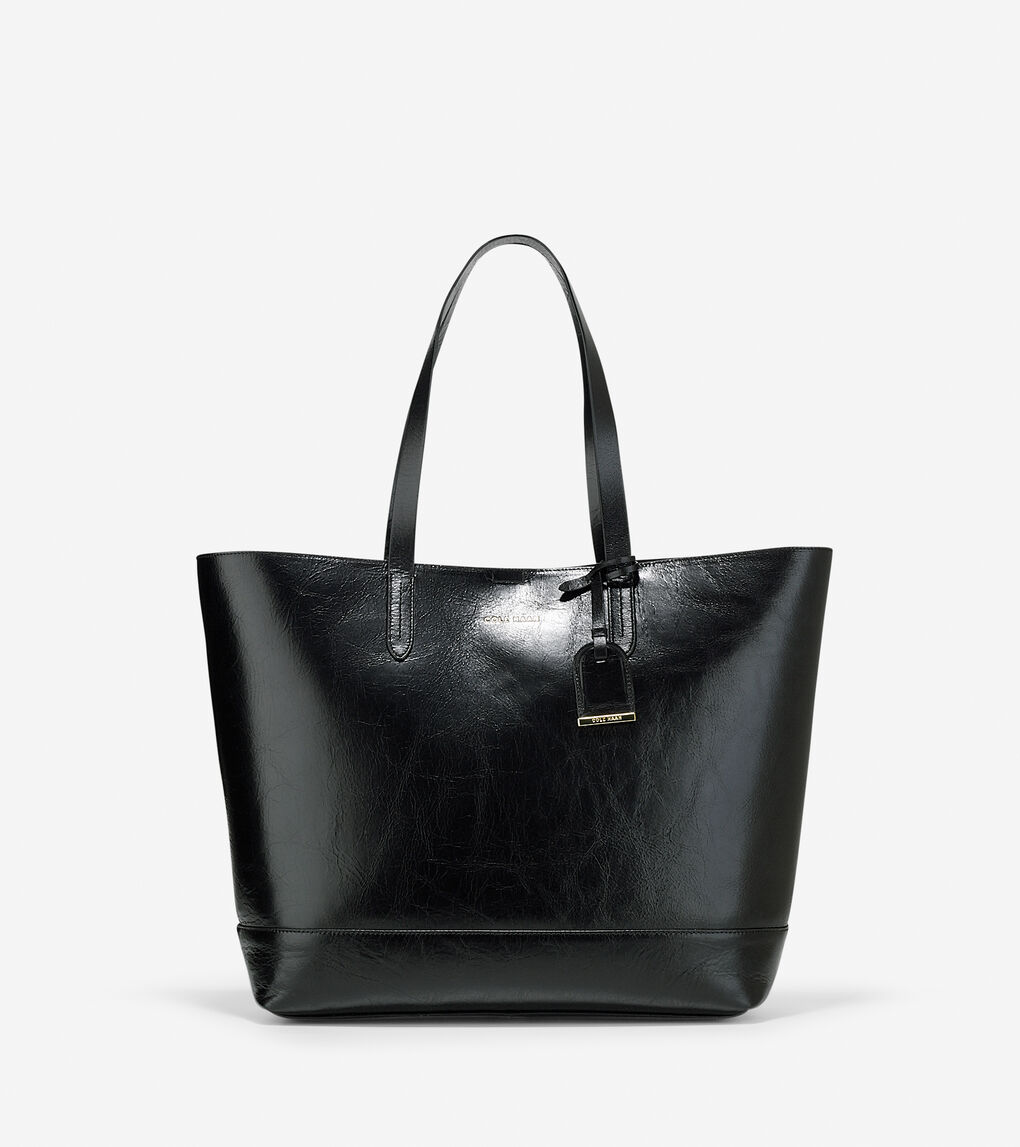 Palermo Glazed Tote in Black | Cole Haan