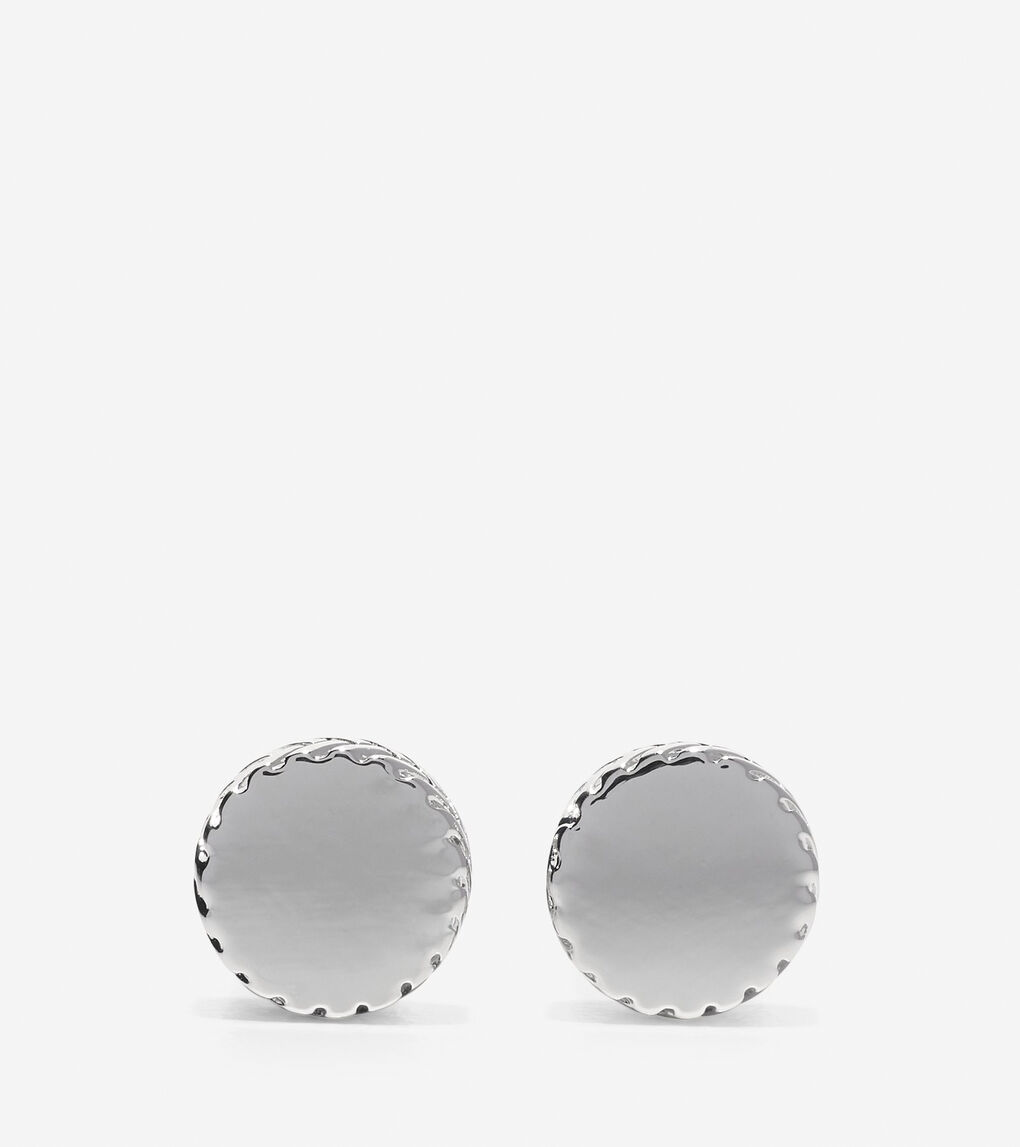 Signature Small Round Disc Stud Earrings