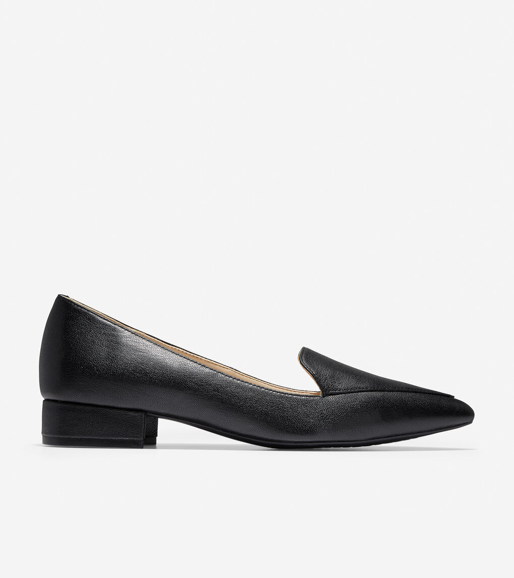 Women S Dellora Skimmer In Black Leather Cole Haan