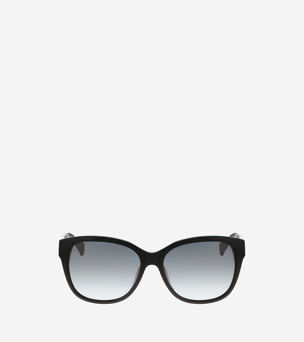 Rounded Square Sunglasses in Black | Cole Haan