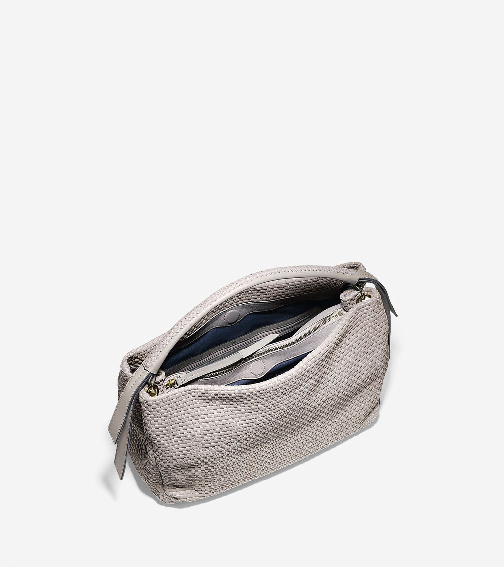 Bethany Weave Single Strap Hobo in Light Gray | Cole Haan
