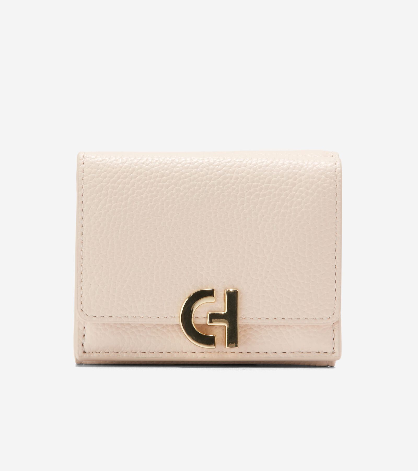 Cole Haan Essential Compact Wallet In Sand Dollar-ivory
