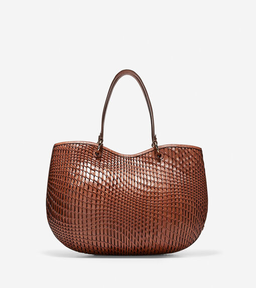 Classic Leather Tote Bag, Tami Tote, Everyday Tote Handbag | Mayko Bags Brown