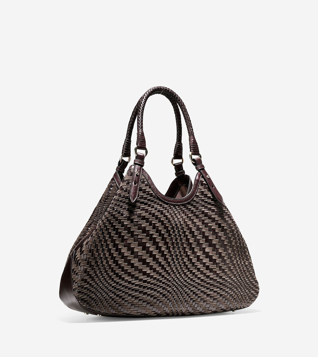 Genevieve Weave Large Triangle Tote