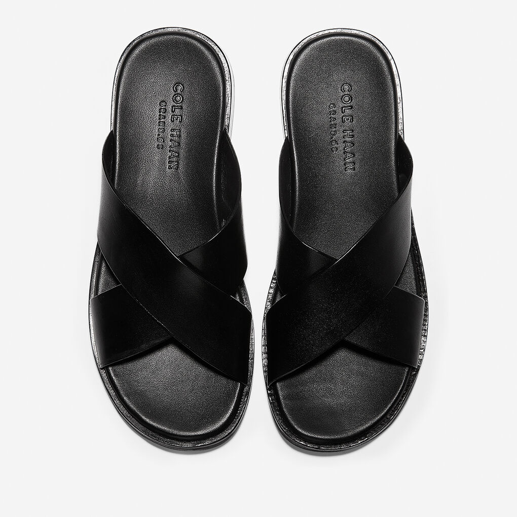 Men's Goldwyn 2.0 Crisscross Sandal in Black Smooth | Cole Haan
