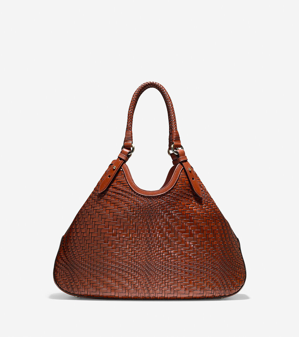 Genevieve Weave Large Triangle Tote