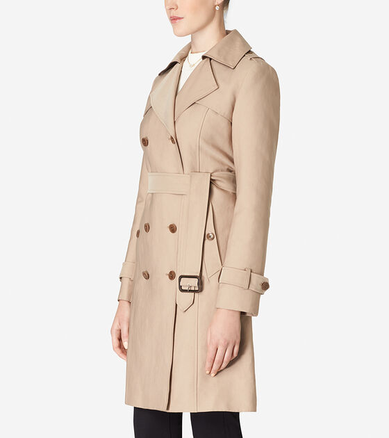 Womens Tali Long Trench Coat in Maple Sugar | Cole Haan
