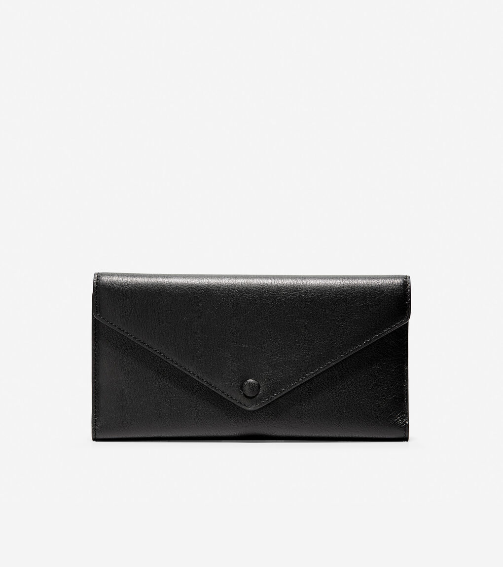 GRANDSERIES Flap Trifold Envelope Wallet in Black | Cole Haan