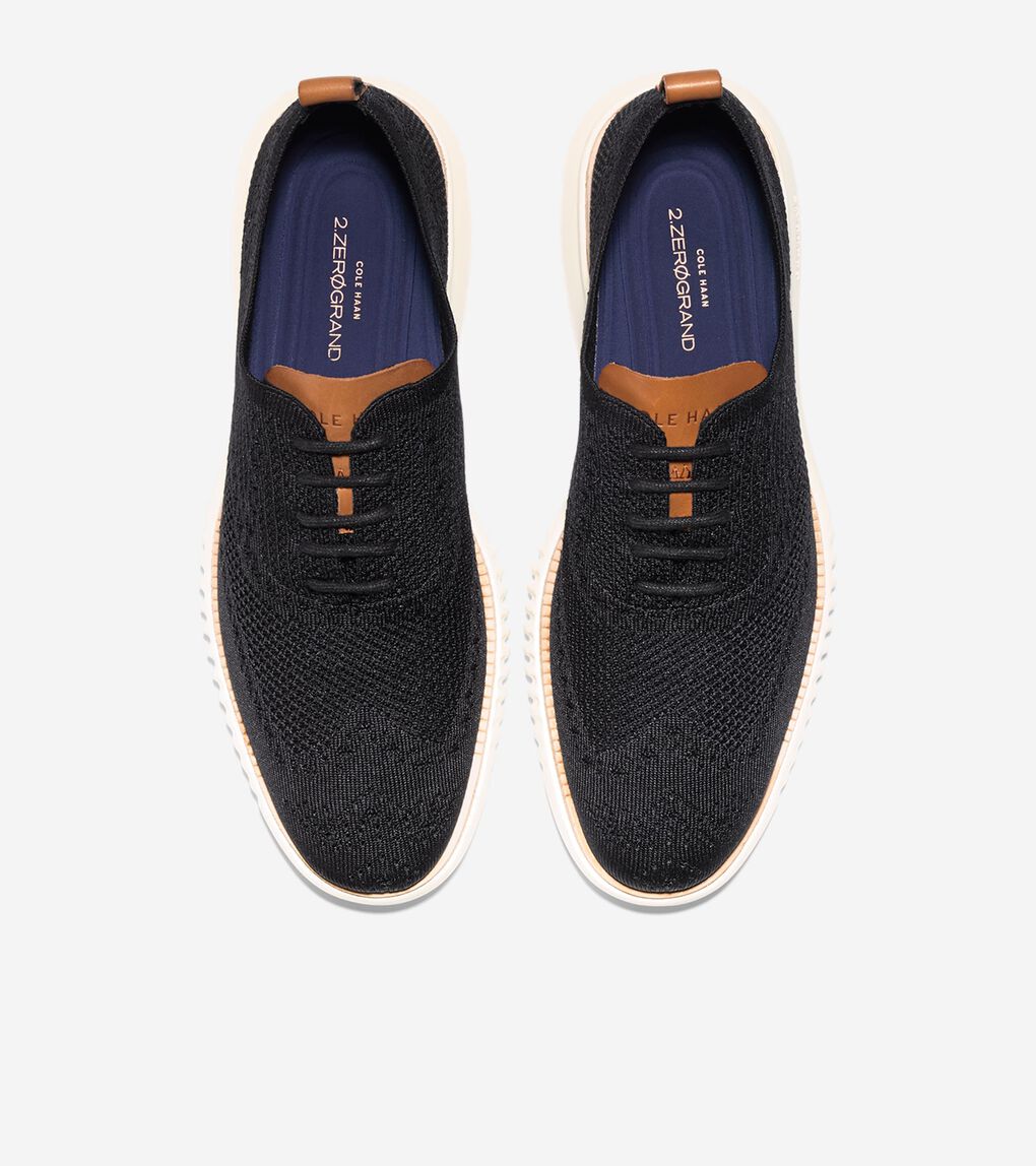 Men's 2.ZERØGRAND Stitchlite™ Wingtip Oxfords in Black | Cole Haan