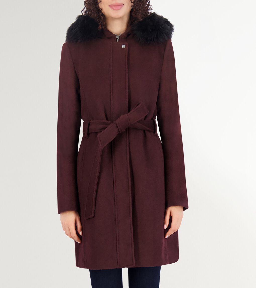 Women's Slick Wool Hooded Coat 