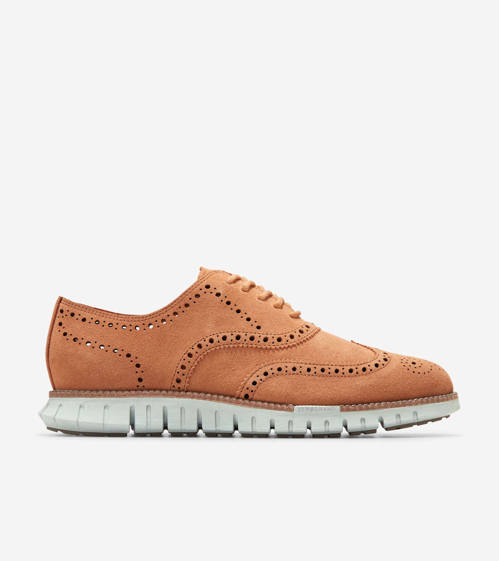 Cole Haan Zerøgrand Remastered Wingtip Ox Unlined In Natural-truffle Brown-cloud Blue