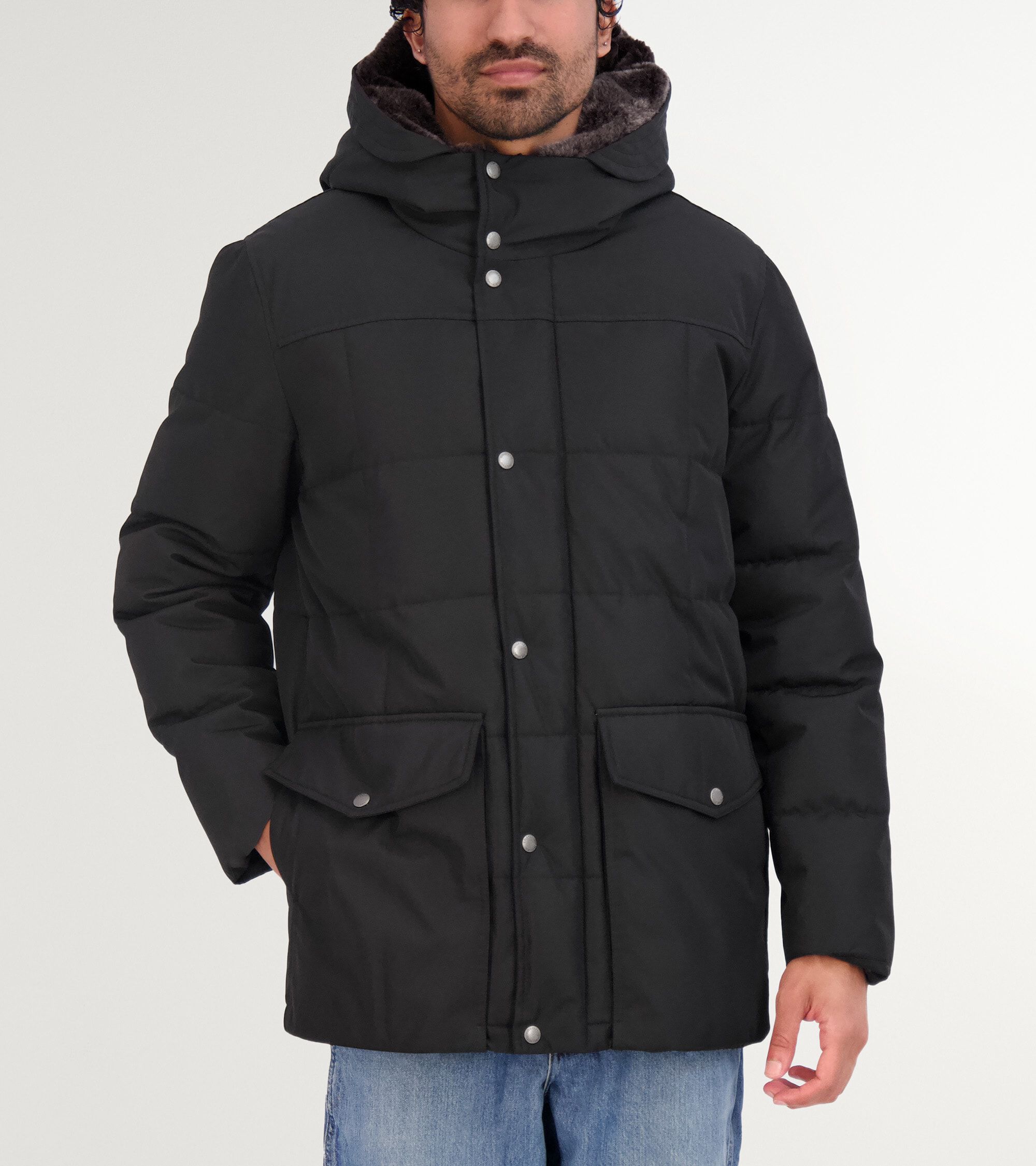 Men s Hooded Parka in Black Cole Haan