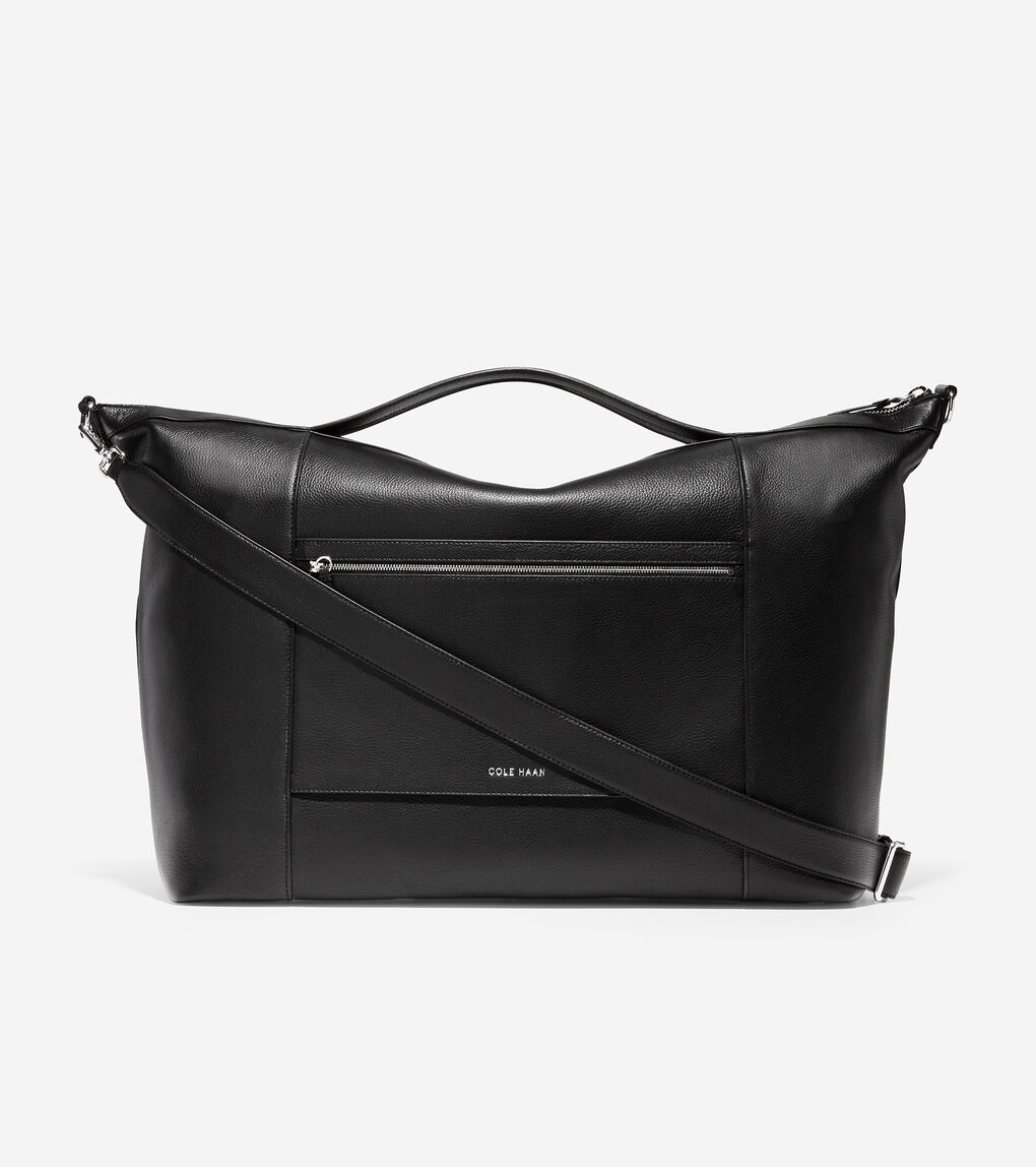 Women&#39;s Grand Ambition Large Weekender Duffle Bag in Black Leather | Cole Haan