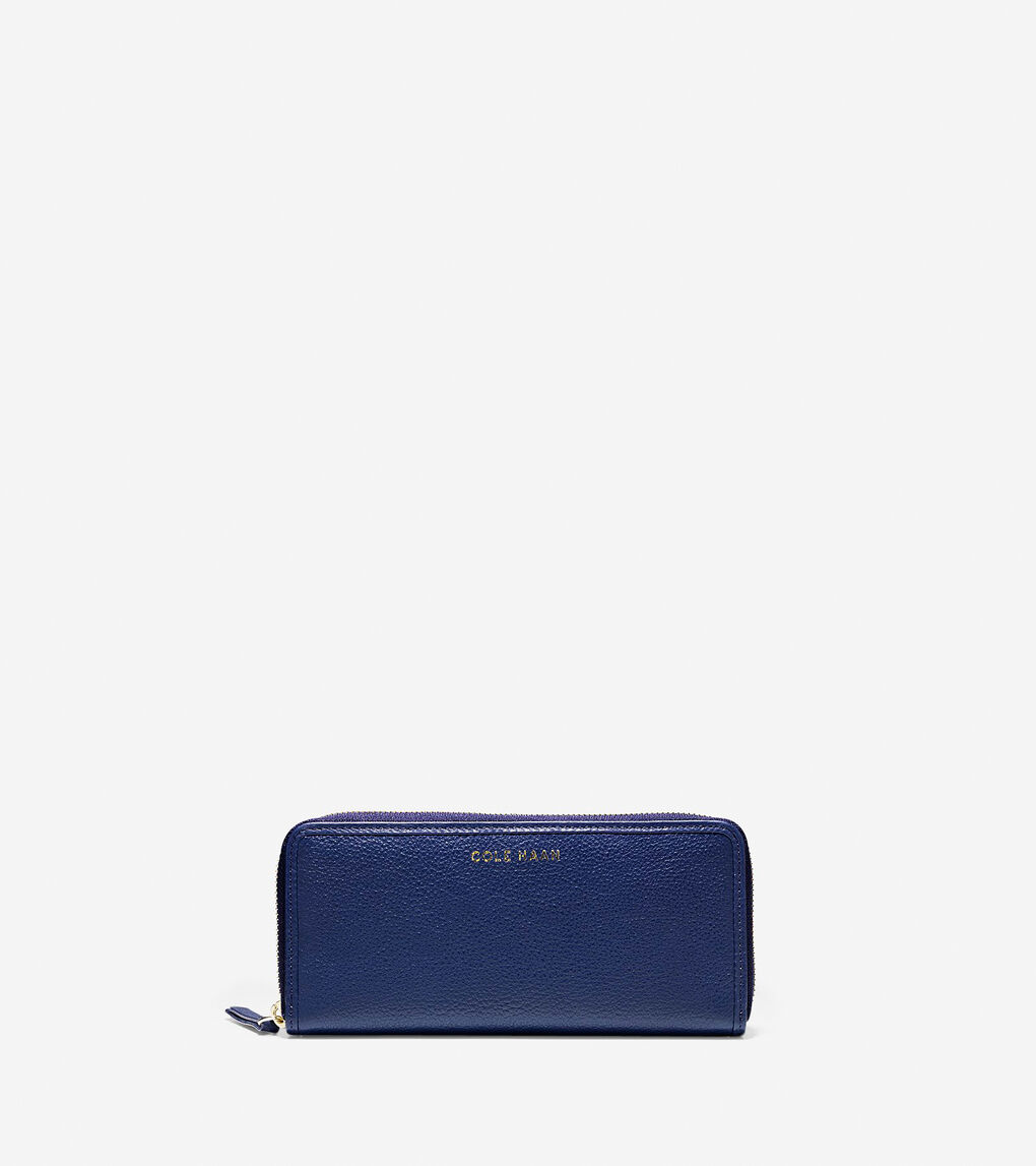 Isabella Continental Zip Wallet in Dark Blue | Cole Haan