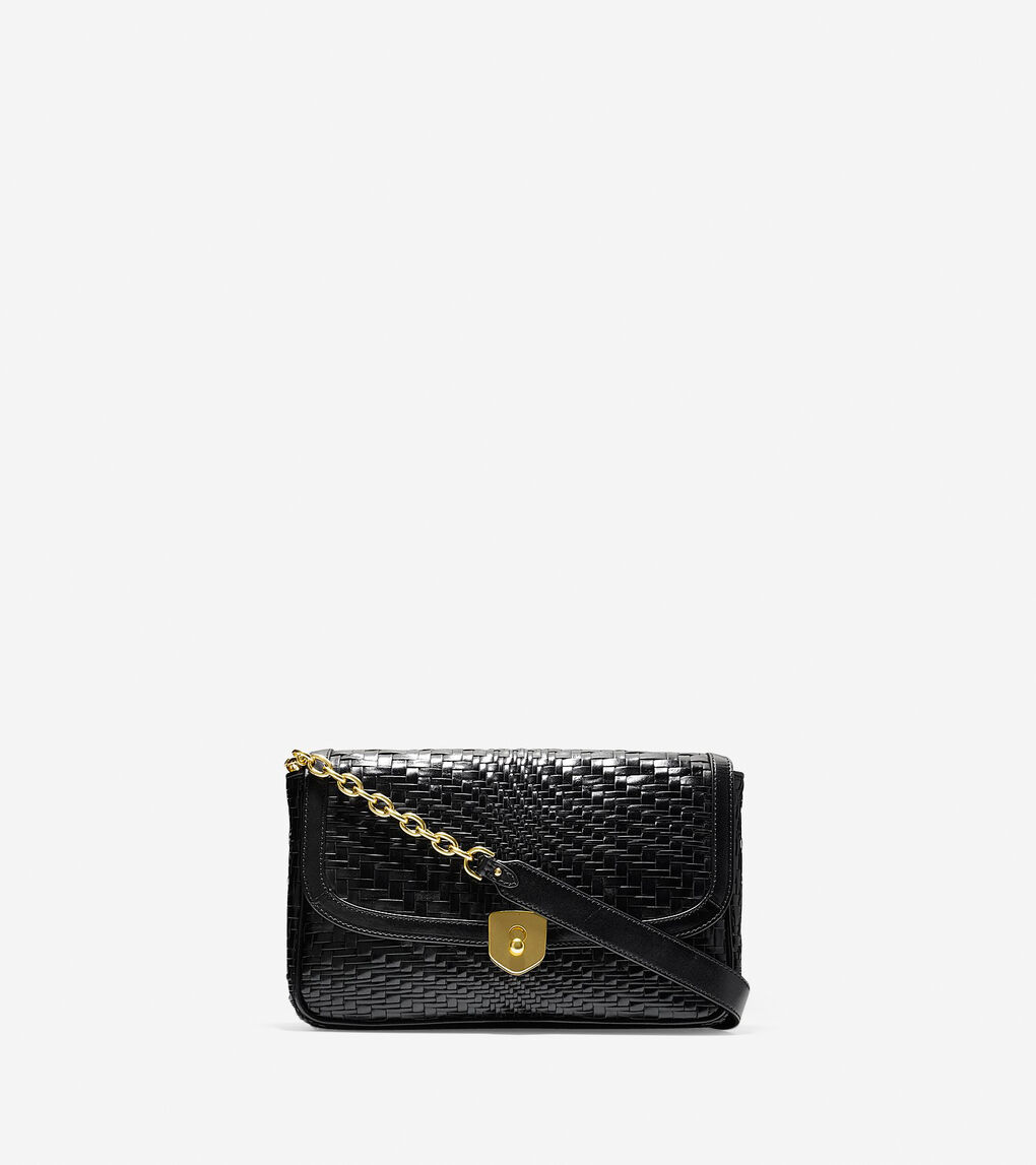 Genevieve Weave Clutch in Black | Cole Haan