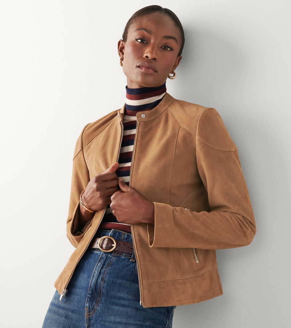 SUEDE LEATHER MOTO JACKET