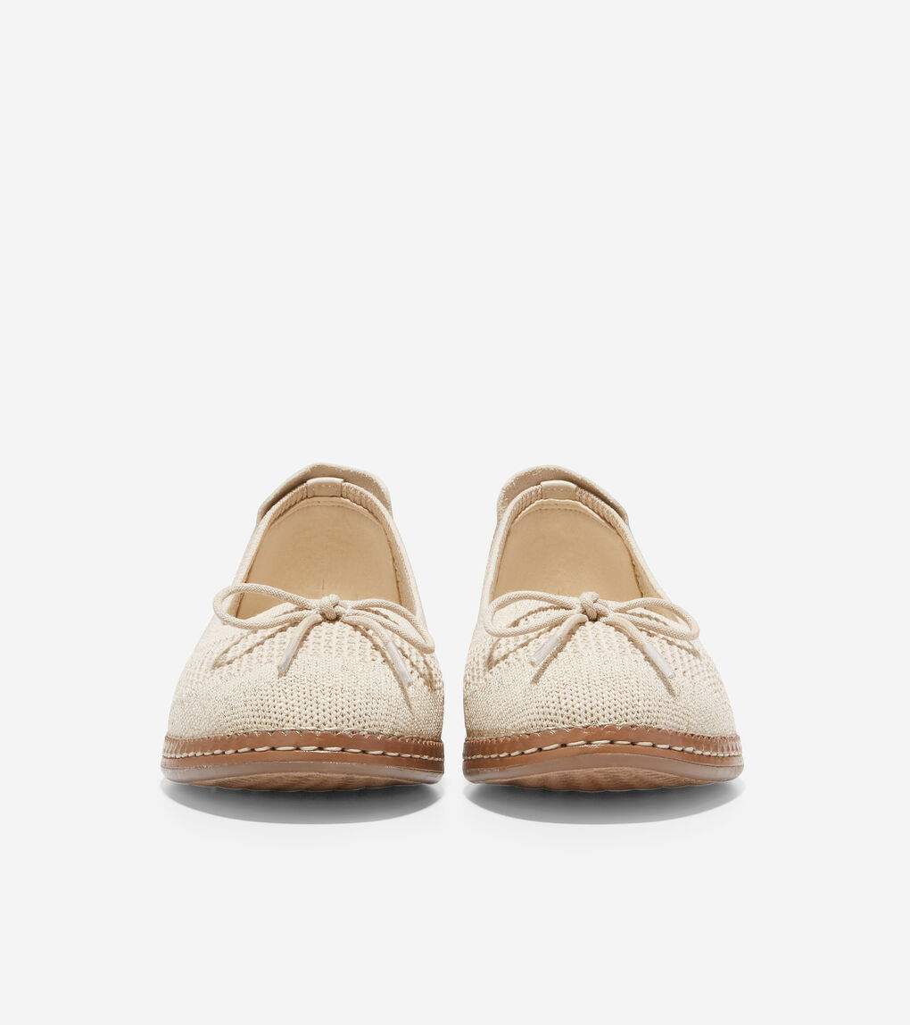 Women's Cloudfeel All-Day Ballet Flat in Cement Knit-Gold | Cole Haan