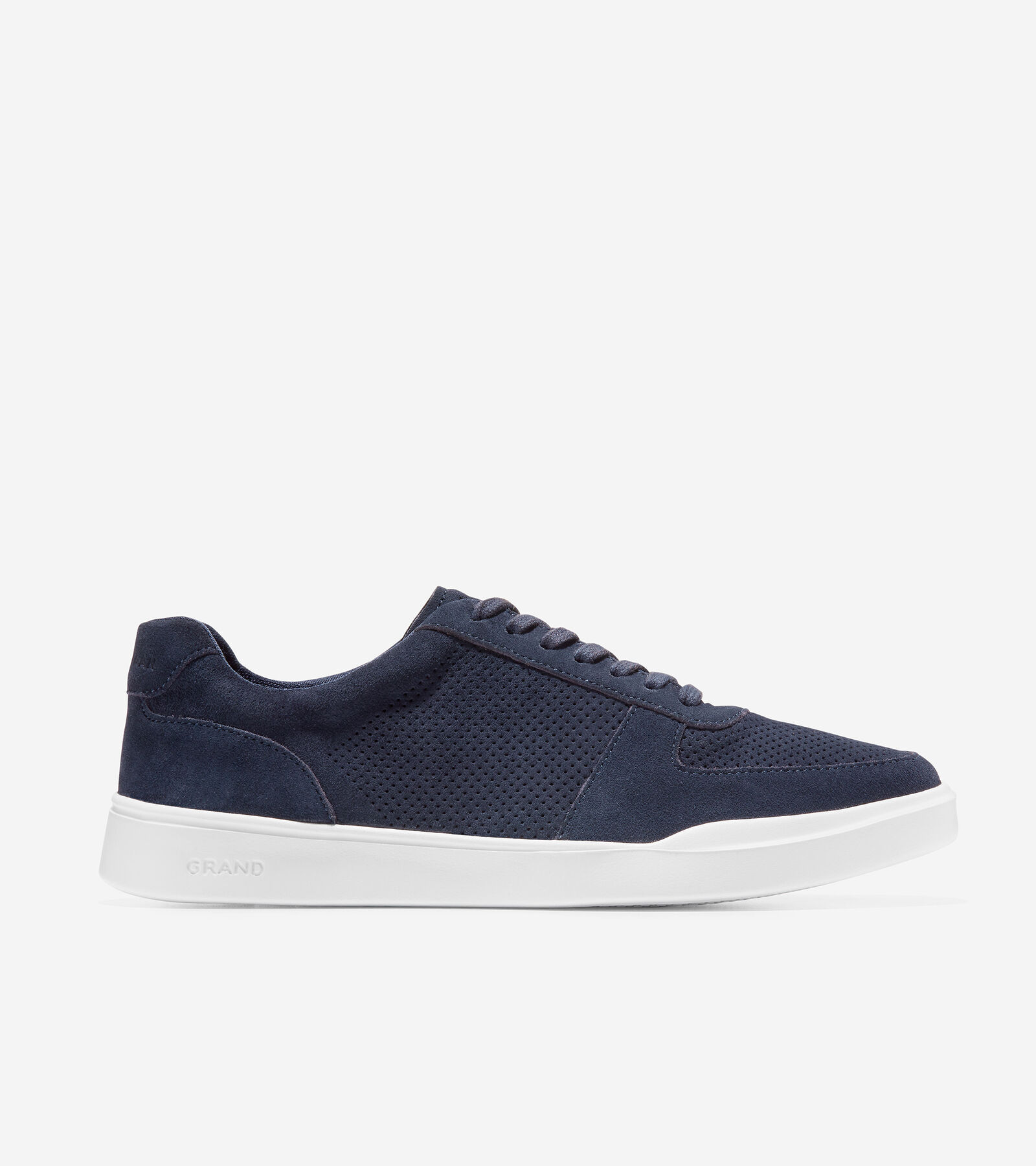 Cole Haan Grand Crosscourt Modern Perforated Sneaker In Navy Blazer/ Optic White