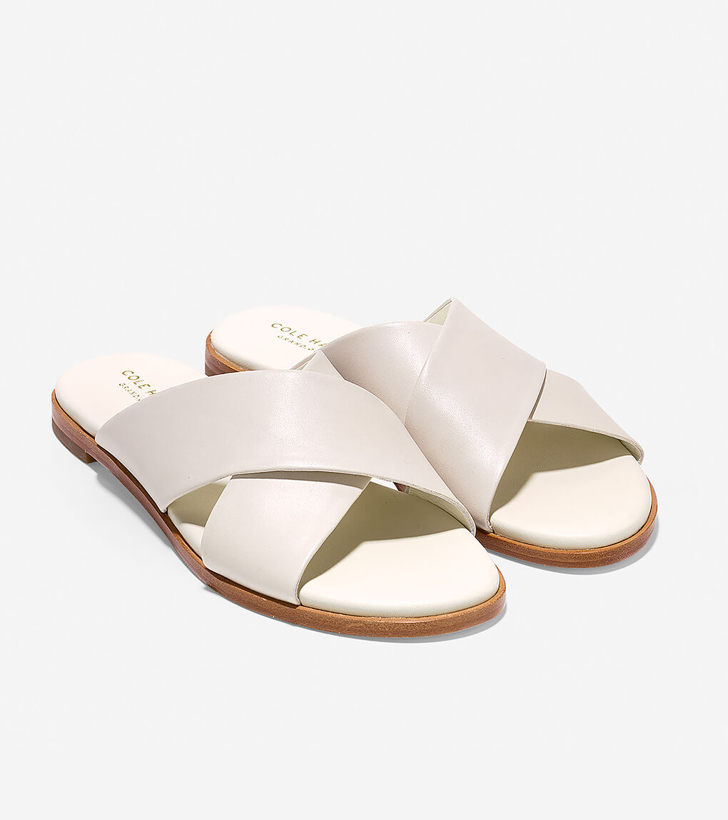 Anica Criss Cross Sandals in Ivory Leather | Cole Haan