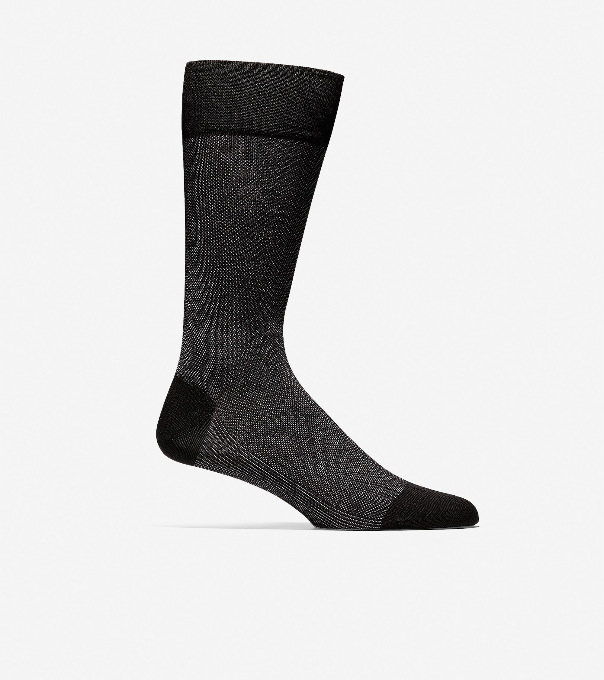 Men's Pique Textured Crew Socks in Black | Cole Haan
